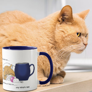 Orange Cat Coffee Tasse Blue