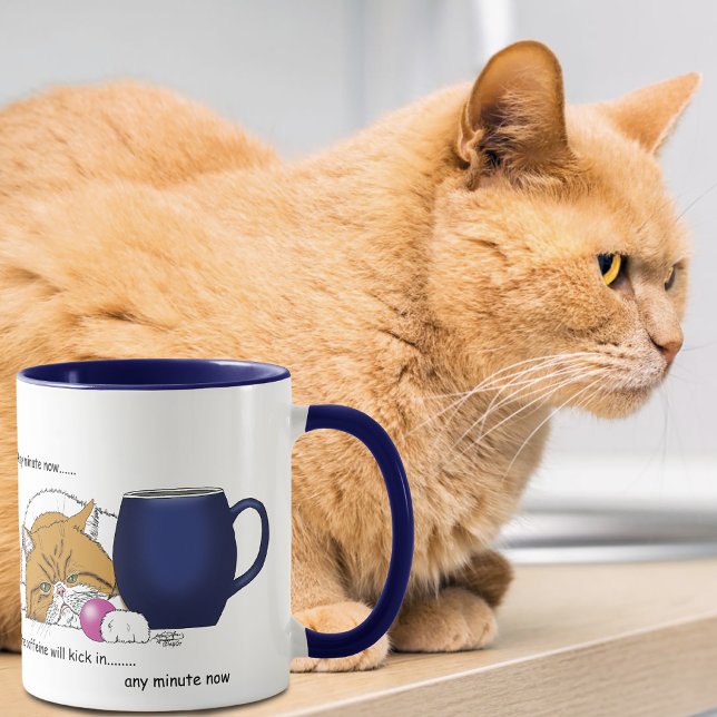 Orange Cat Coffee Tasse Blue (Von Creator hochgeladen)