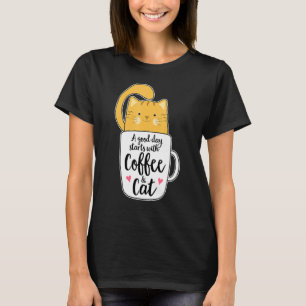 Orange Cat Coffee Tasse Tshirt Chat
