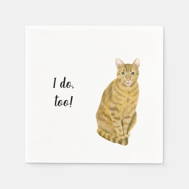 Orange Cat Custom Cocktail Napkin Serviette (Vorderseite)