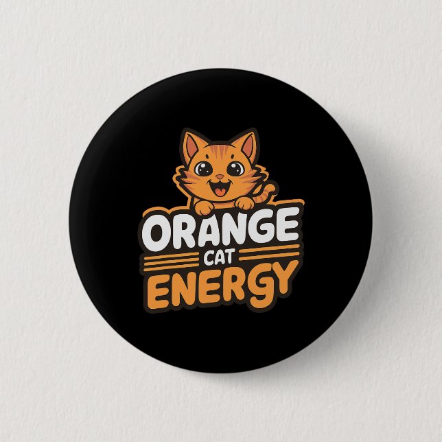 Orange Cat Energy Button (Vorderseite)
