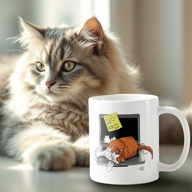 Orange Cat Funny Laptop Kaffeetasse (Von Creator hochgeladen)