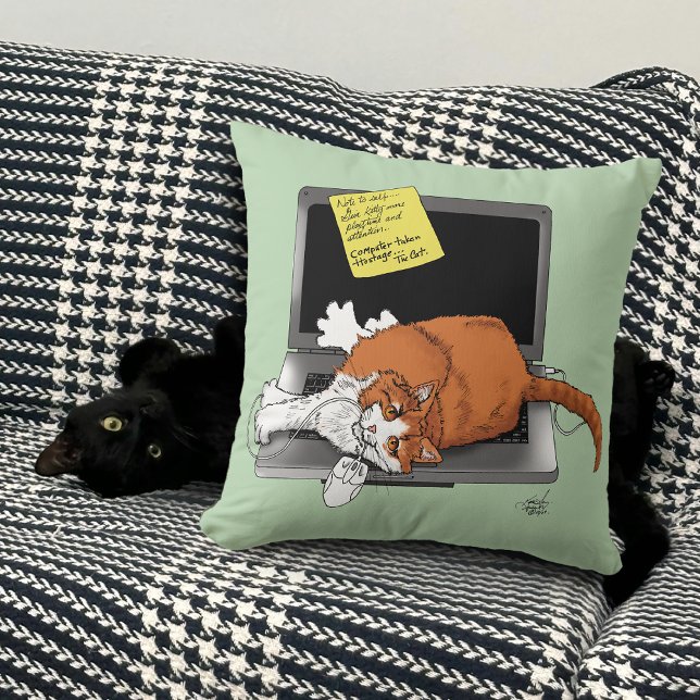 Orange Cat Funny Laptop Kissen (Von Creator hochgeladen)