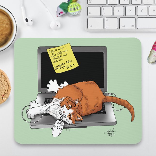Orange Cat Funny Laptop Mousepad (Von Creator hochgeladen)
