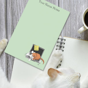 Orange Cat Funny Laptop Post-it Klebezettel