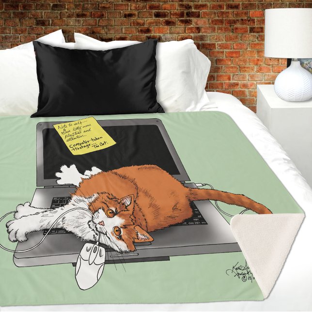 Orange Cat Funny Laptop Sherpadecke (Von Creator hochgeladen)