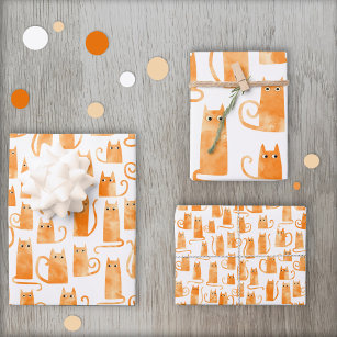 Orange Cat Geschenkpapier Set