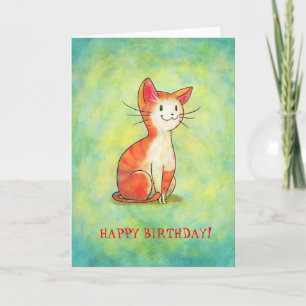 Orange Cat Greeting Card(benutzerdefinierbar) Karte