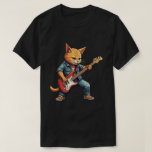 Orange Cat Guitar Player T-Shirt<br><div class="desc">A image of an orange cat playing a guitar. Total rock and roll.</div>