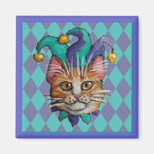 Orange Cat Jester Magnet
