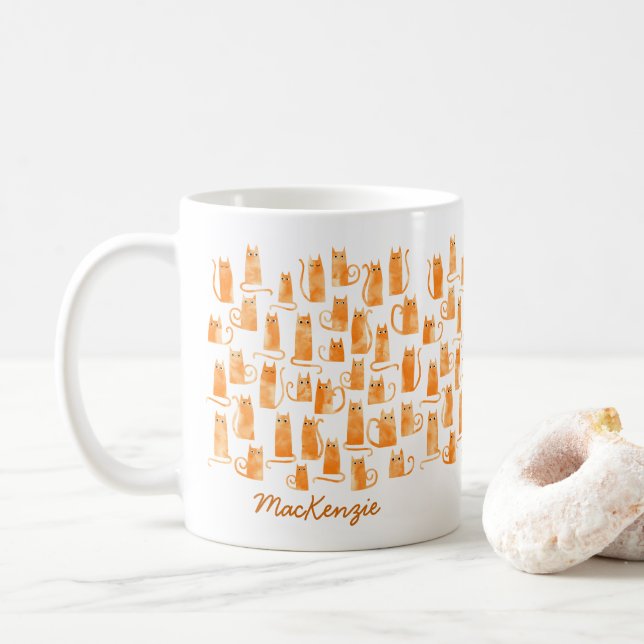 Orange Cat Kaffeetasse (Mit Donut)