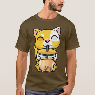 Orange Cat Kawaii Drinking Bubble Tee Milk Boba Me