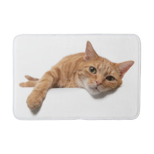 Orange Cat Lay Down Badematte