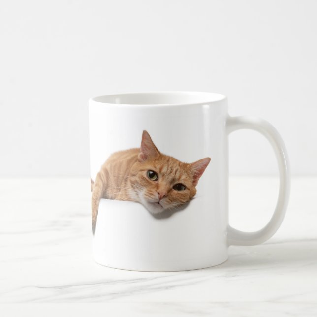 Orange Cat Lay Down Kaffeetasse (Rechts)
