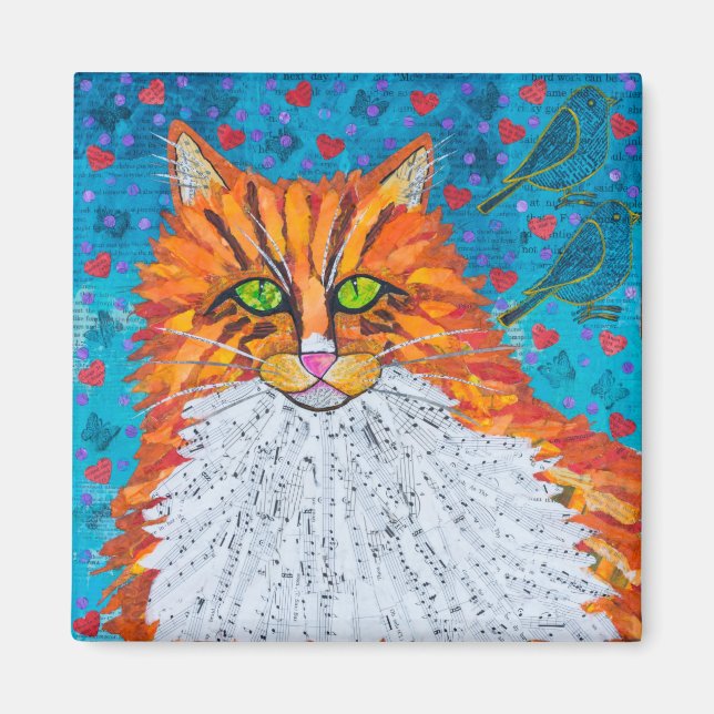 Orange Cat Liebe Magnet (Vorne)