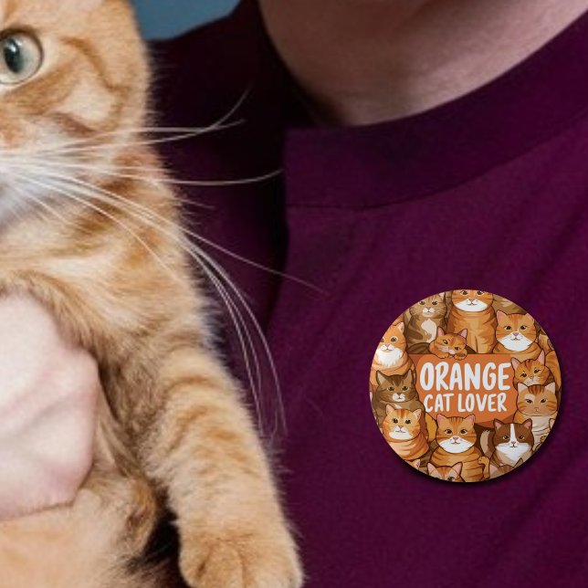 Orange cat Lover Ginger Cat Geschenk Button (Von Creator hochgeladen)