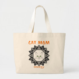 Orange Cat Mama Energy - Geschenk für Mama Jumbo Stoffbeutel