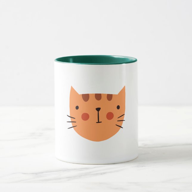 Orange Cat Niedlich Funny Tasse (Zentrum)