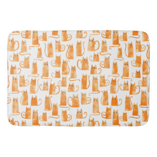 Orange Cat Pattern Badematte