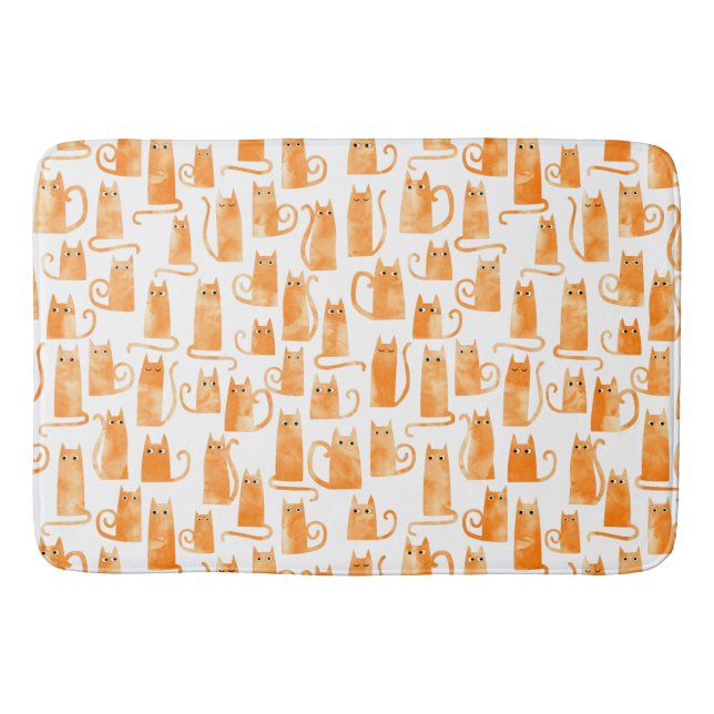 Orange Cat Pattern Badematte (Vorderseite)