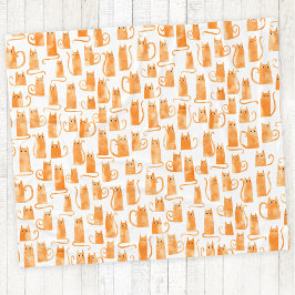 Orange Cat Pattern Fleecedecke