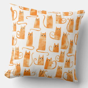 Orange Cat Pattern Kissen