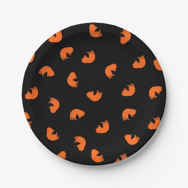 Orange Cat Pattern Pappteller (Vorderseite)