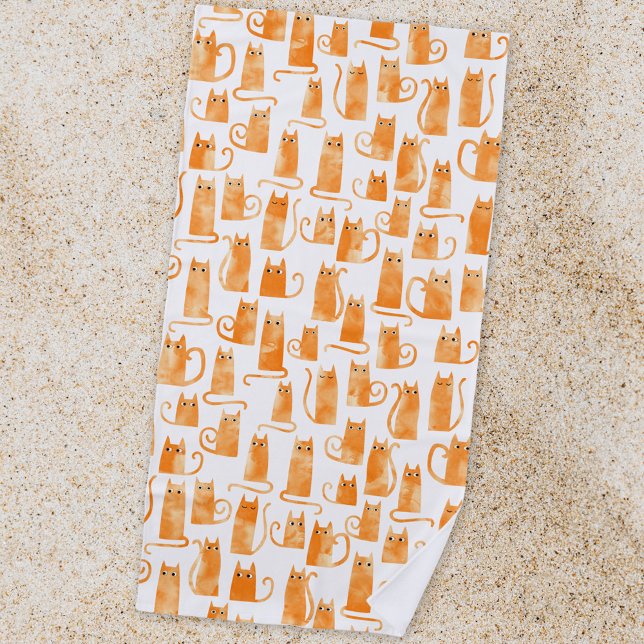 Orange Cat Pattern Strandtuch (Von Creator hochgeladen)