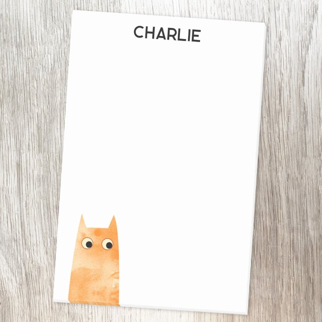 Orange Cat Personalisiert Post-it Klebezettel (Fun personalized custom name orange ginger cat watercolor post it sticky note)