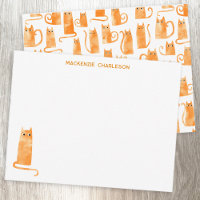 Orange Cat Personalisiert Stationery