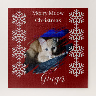 Orange Cat Photo Text Customize Puzzle