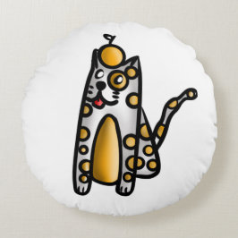 Orange Cat Rundes Kissen