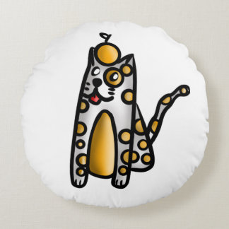 Orange Cat Rundes Kissen