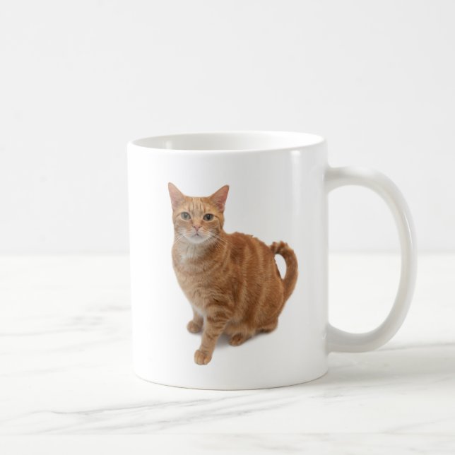 Orange Cat Standing Kaffeetasse (Rechts)