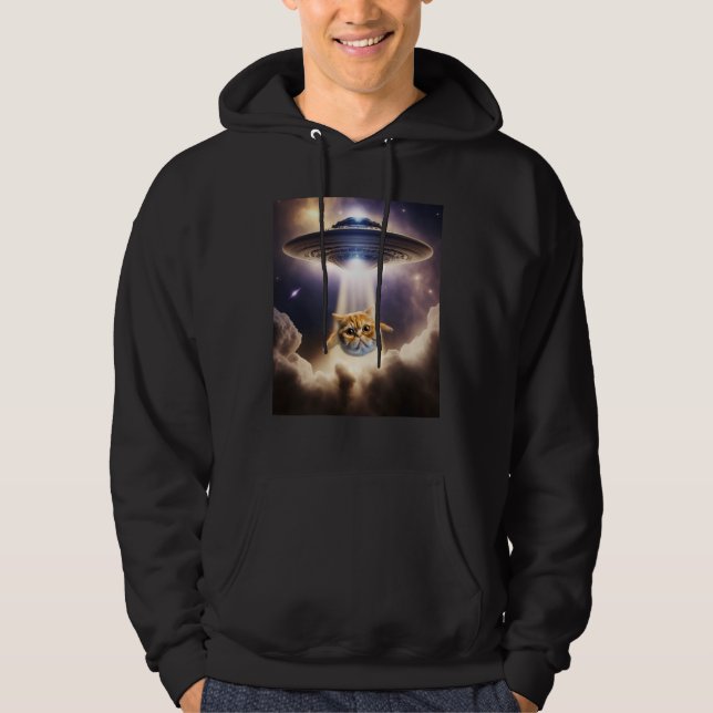 Orange Cat UFO Space Alien  Cute Kitten Beam Up Hoodie (Vorderseite)