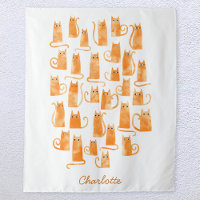 Orange Cat Wasserfarbe Personalisiert