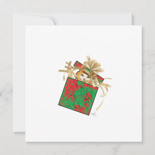 Orange Cat Weihnachtsgeschenk Feiertagskarte