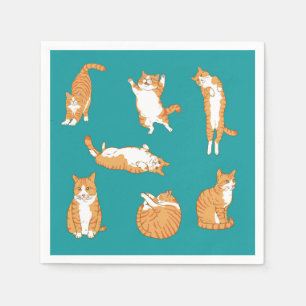 Orange Cats Funny Serviette