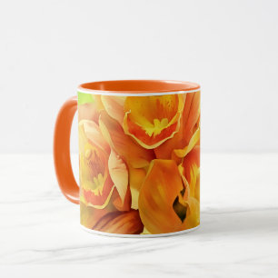 Orange Cattleya Orchid Blume Tasse Florenz