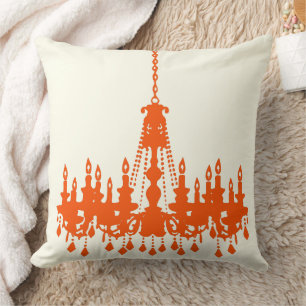 Orange Chandelier Designer Pillow Kissen