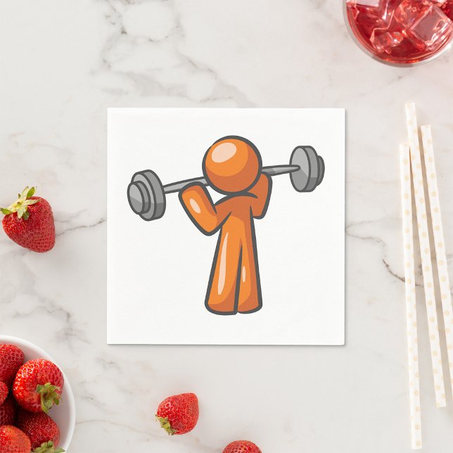 Orange Character Weightlift Paper Napkins Serviette (Von Creator hochgeladen)