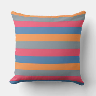 Orange Charm Grau Moderne Streifen Kissen