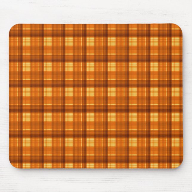 Orange Checked Tartan Print, Mousepad (Vorne)