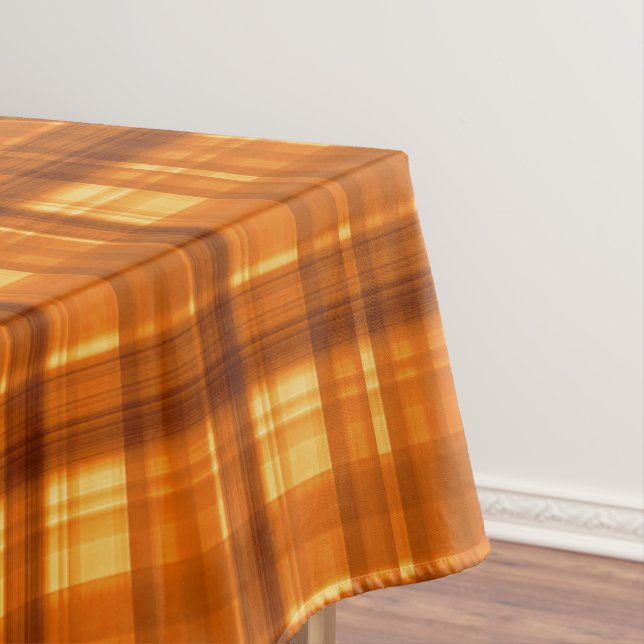 Orange Checked Tartan Print, Tischdecke (Beispiel)