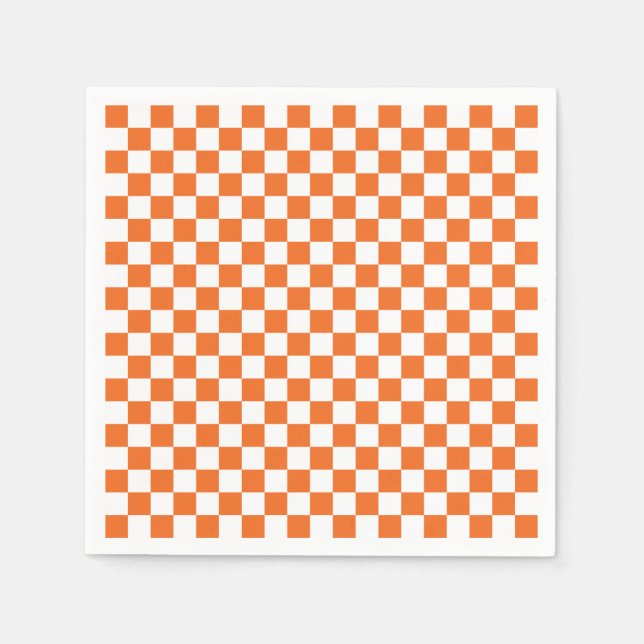 Orange Checkerboard Serviette (Vorderseite)