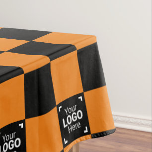 Orange Checkered Business Logo Work Event / Party Tischdecke