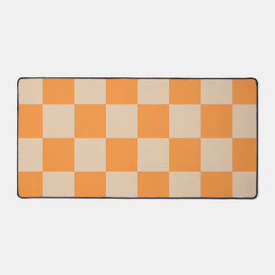 Orange Checkered Gingham Pattern Schreibtischunterlage