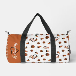 Orange Cheer Hearts, Pom Poms, Megaphon Duffle Bag