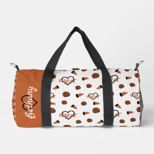 Orange Cheer Hearts, Pom Poms, Megaphon Duffle Bag