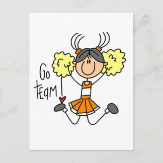Orange Cheerleader Tshirts und Geschenke Postkarte